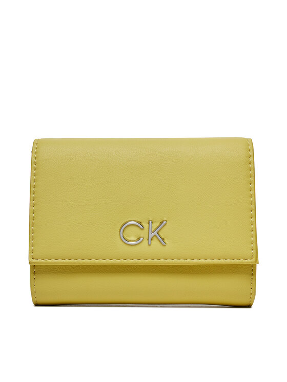 Portofel Mare de Damă Calvin Klein Re-Lock Trifold Md K60K608994 Galben