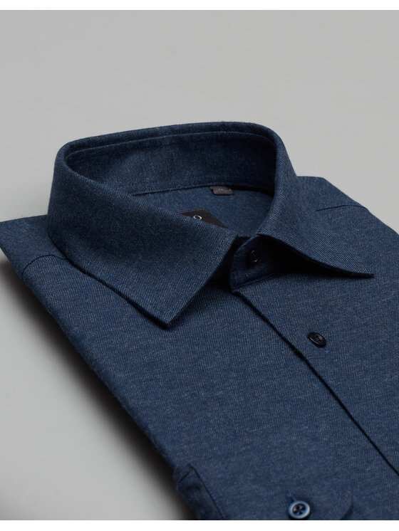 Borgio Borgio Koszula flumeri 00508 Granatowy Slim Fit