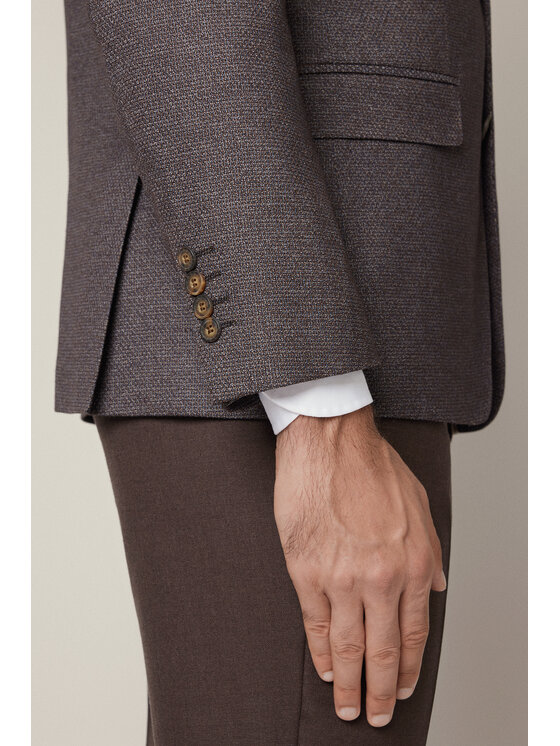 Lancerto Lancerto Marynarka Calascio MA131225000002 Brązowy Slim Fit