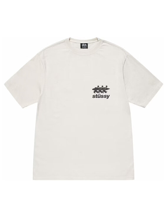 Stüssy Stüssy T-Shirt Surfwalk Pigment Dyed Tee Beżowy Casual Fit