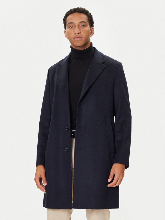 BOSS BOSS Palton de lână H-Jared 50551085 Bleumarin Regular Fit