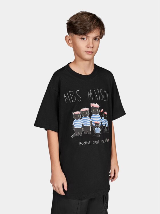 MADE BY SOCIETY MADE BY SOCIETY T-Shirt Minuit - T38008 Czarny Basic Fit