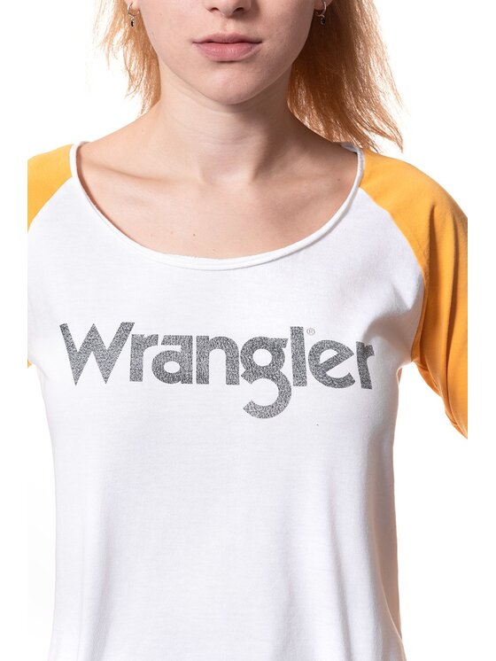Wrangler Wrangler Blusa RAGLAN CROP LS TEE Giallo Regular Fit