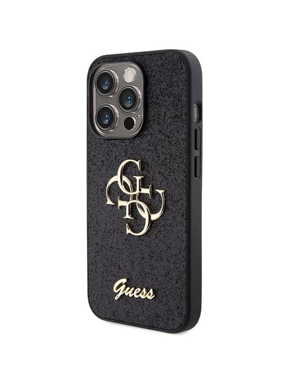 Guess Guess Etui na telefon 4G Big Glitter Script Czarny