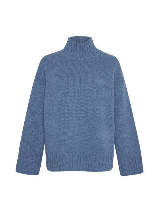 Style Republic Style Republic Golf Sweter o kroju oversize typu boxy, z mieszanki kaszmiru i wełny Niebieski Boxy Fit