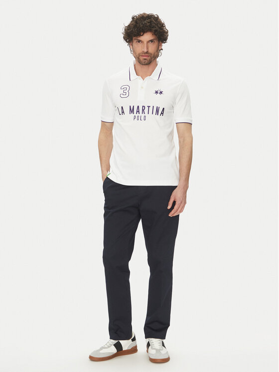 La Martina La Martina Polo Yeshayahu MAP320 PK001 Biały Regular Fit