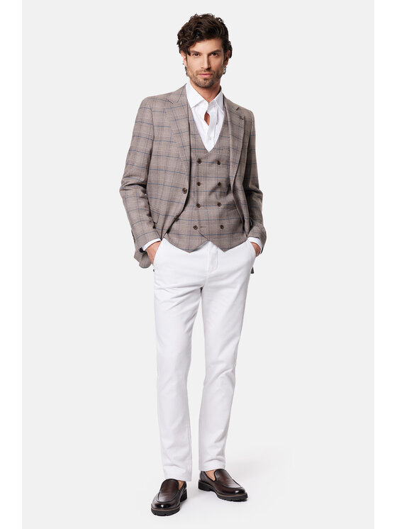 Lancerto Lancerto Marynarka Colima MA131124000004 Beżowy Slim Fit
