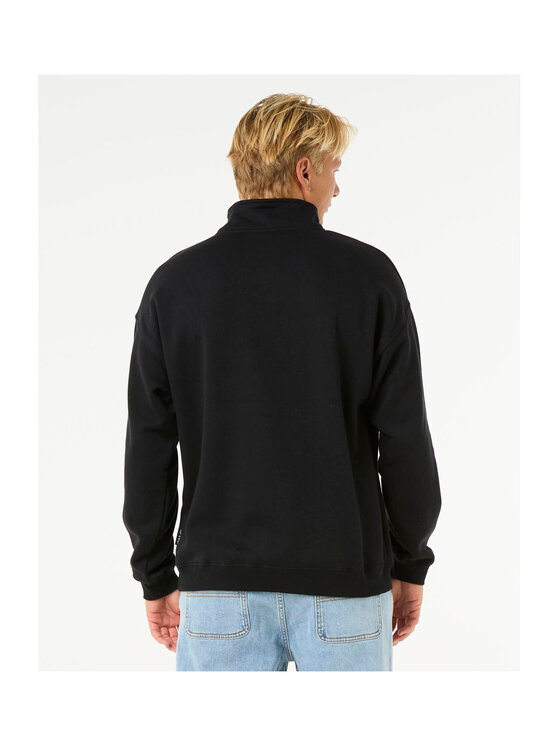 Rip Curl Rip Curl Bluza Pill Icon 1/4 Zip Crew Czarny Relaxed Fit
