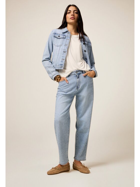 Oltre Oltre Jeansy P595R008660N004 Turkusowy Boy Fit