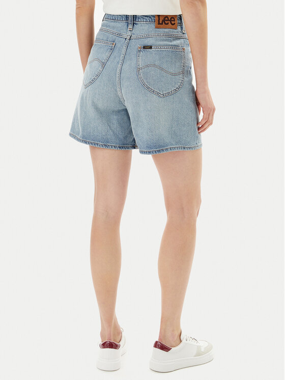 Lee Lee Szorty jeansowe Stella 112363786 Niebieski Wide Leg
