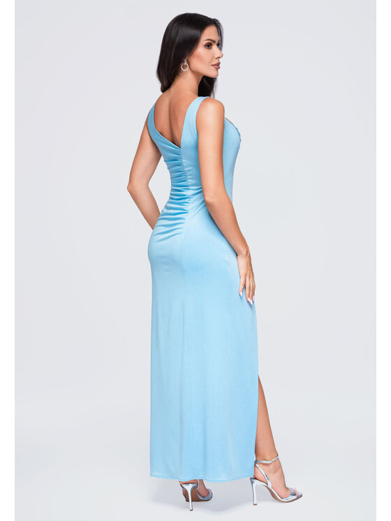 Ombre Ombre Sukienka wieczorowa LA-OM-DLR389 Niebieski Slim Fit