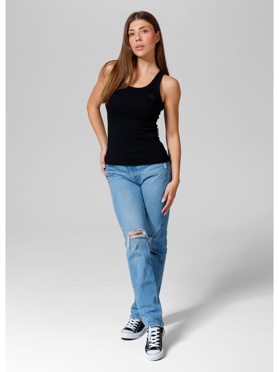 PITBULL PITBULL Tank top Rib Layla Czarny Regular Fit