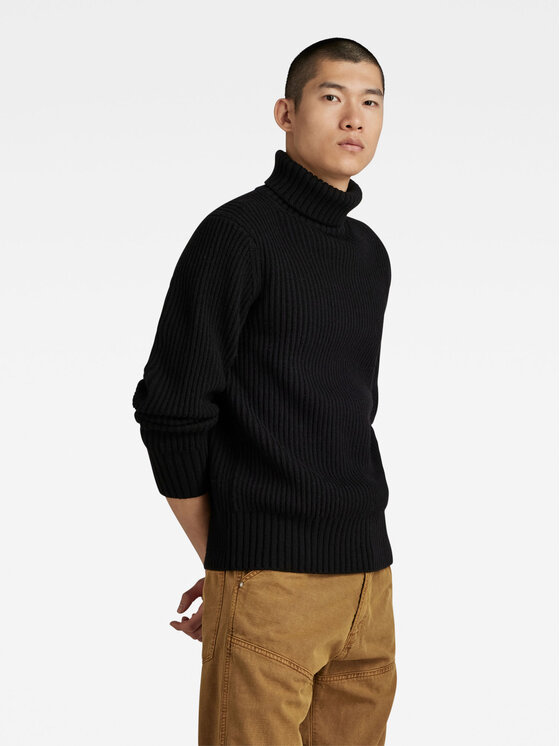 G-Star Raw G-Star Raw Rollkragenpullover Essential D23732-D447 Schwarz Regular Fit