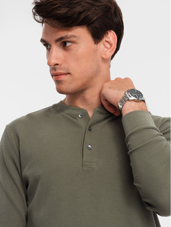 Ombre Ombre Longsleeve OM-LSCL-0120 Khaki Regular Fit