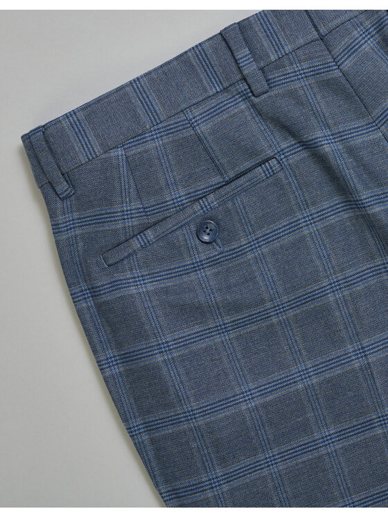 Borgio Borgio Spodnie garniturowe plati 01 Szary Slim Fit