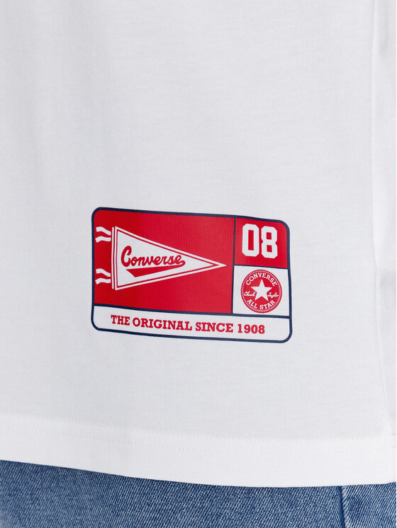 Converse Converse Marškinėliai Chuck Retro Ct Collegiate Ss Tee 10025293-A03 Balta Regular Fit
