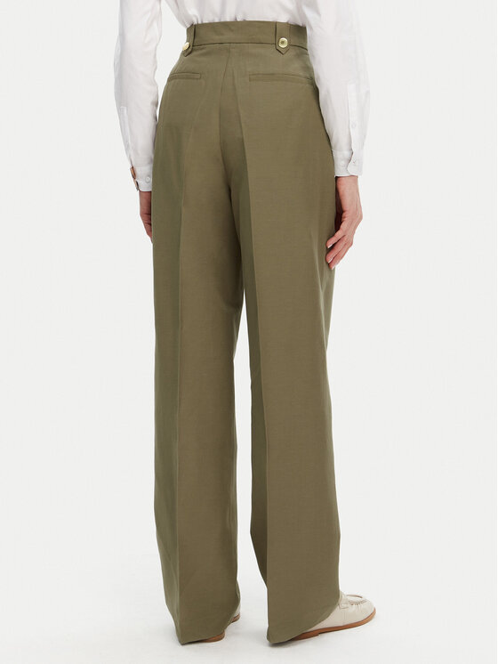 Barbour Barbour Kalhoty z materiálu Ava LTR0386GN74 Zelená Wide Leg