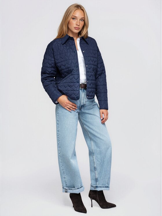Ombre Ombre Kurtka przejściowa OW-JT-E0018 Granatowy Regular Fit