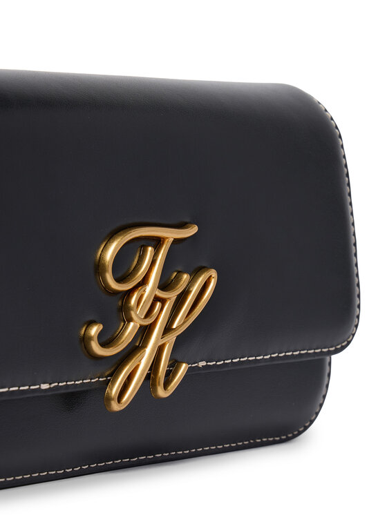 Tommy Hilfiger Tommy Hilfiger Handtasche Th Script Flap Crossover AW0AW18399 Schwarz