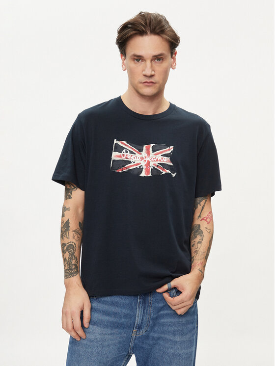 Pepe Jeans Pepe Jeans T-Shirt Clag PM509384 Tmavomodrá Regular Fit
