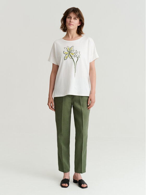 TATUUM TATUUM T-Shirt MONKI 2 Kremowy Classic Fit