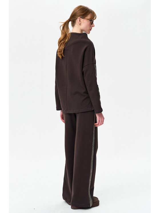 blue shadow blue shadow Spodnie damskie Disa Brązowy Regular Fit