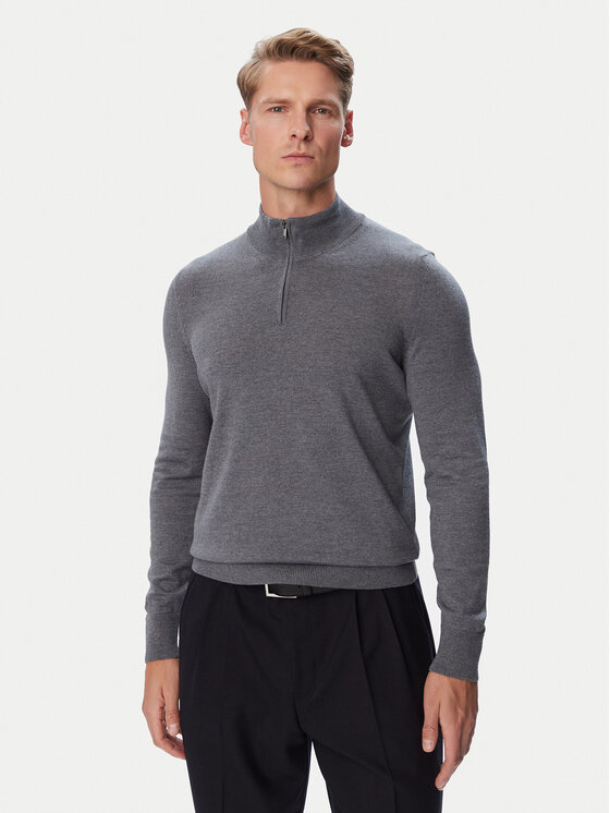 BOSS BOSS Megztinis H-Ebenji  50565499 Pilka Regular Fit
