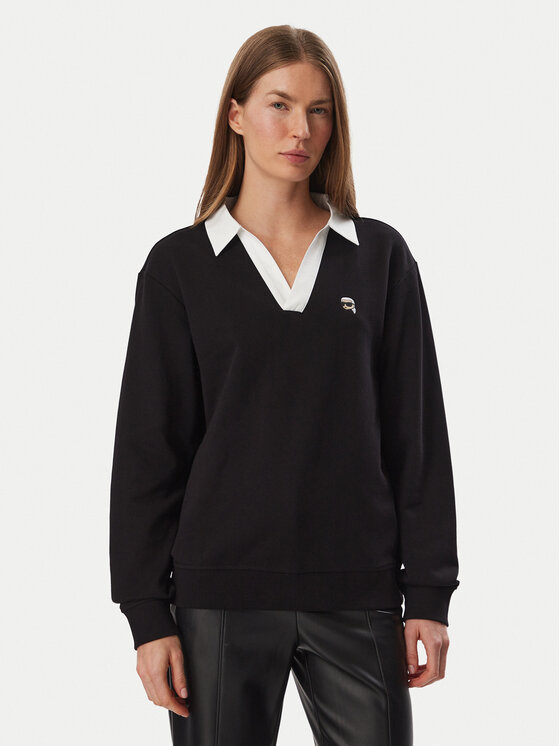 KARL LAGERFELD KARL LAGERFELD Світшот B4W20062 Чорний Regular Fit