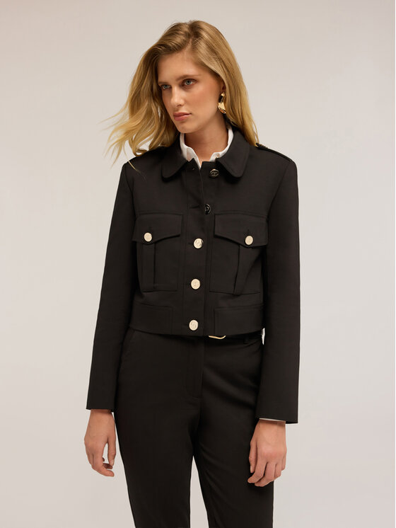 Motivi Motivi Giacca di transizione Q733Q000955N033 Nero Cropp Fit