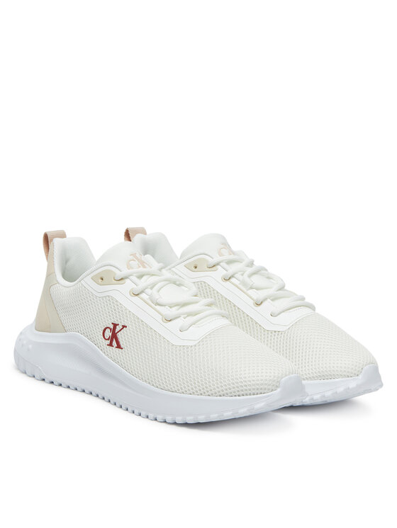 Calvin Klein Jeans Calvin Klein Jeans Sneakersy Eva Runner L-Up Mix Mesh Logo Ck YW0YW01851 Biela