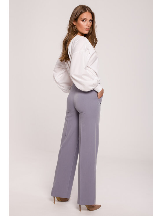 Makover Makover Pantaloni da donna K114 Grigio Regular Fit