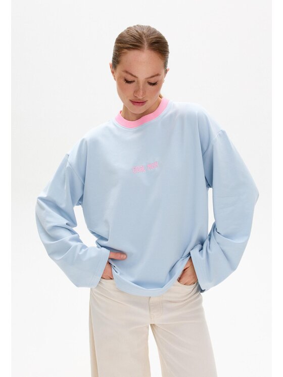 Mirons Mirons Longsleeve Print Niebieski Regular Fit
