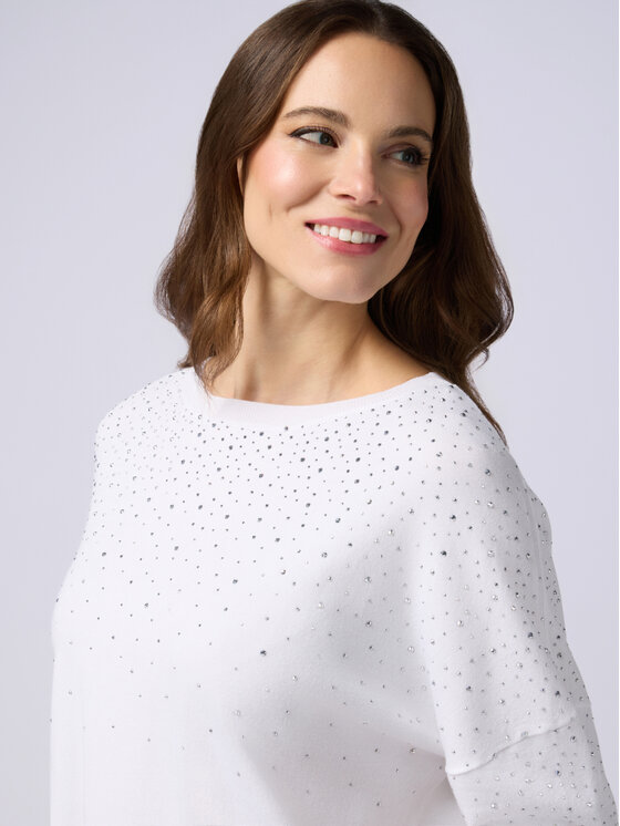 Oltre Oltre Cardigan M394E001741N011 Bianco Regular Fit