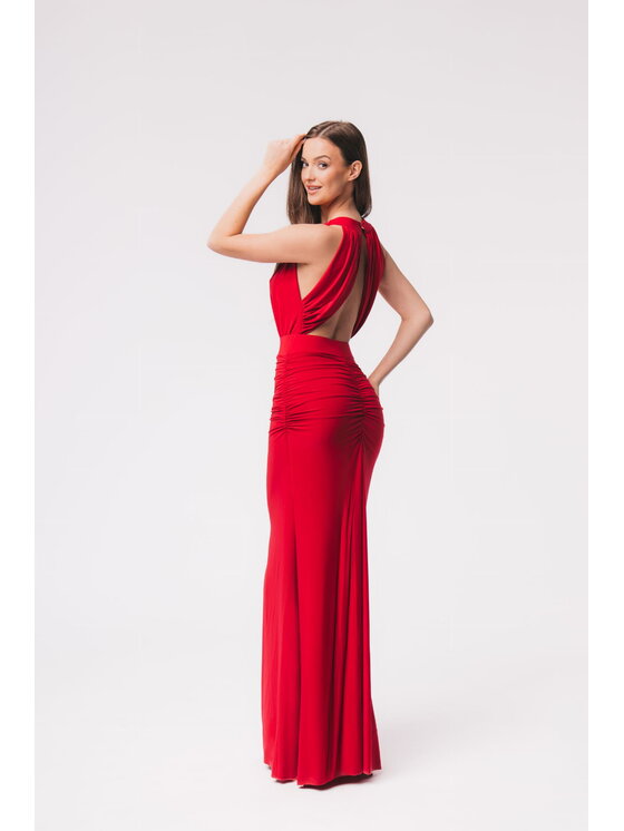 Aurora Aurora Sukienka elegancka Audrey Czerwony Slim Fit