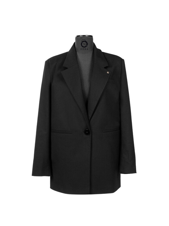 OPRA OPRA Marynarka OP-BLAZER-BLACK Czarny Regular Fit