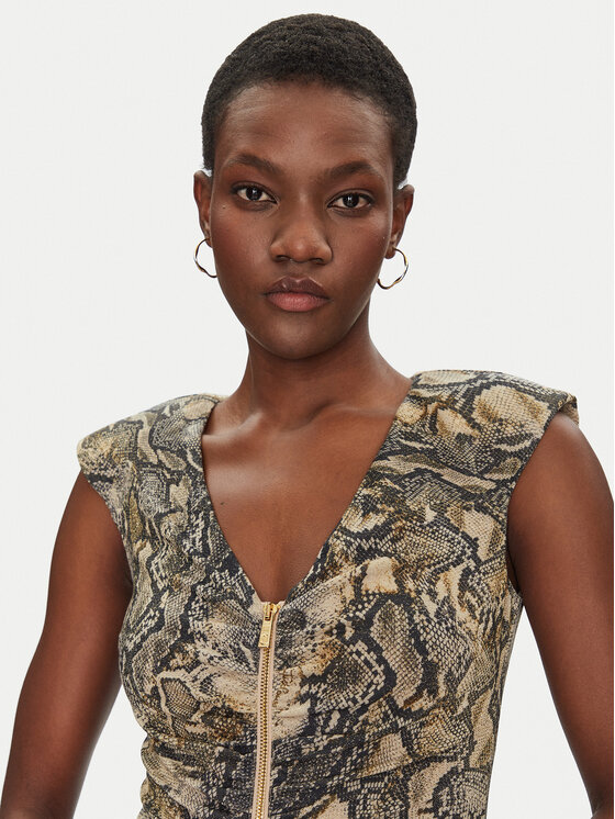 Just Cavalli Just Cavalli Коктейльна сукня 78PAO949 Коричневий Slim Fit