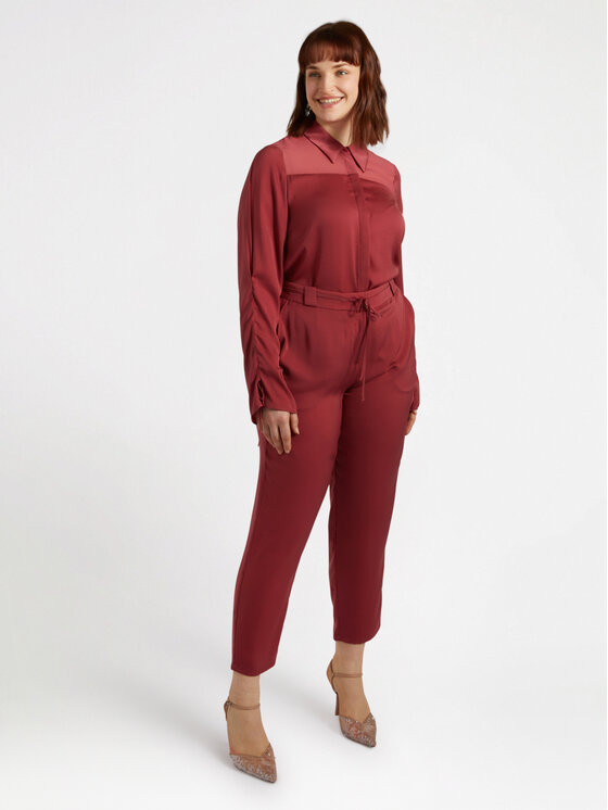 Fiorella Rubino Fiorella Rubino Spodnie materiałowe P132T004827N029 Bordowy Regular Fit