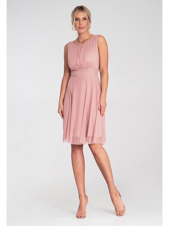 FIGL FIGL Koktejlové šaty M1208 Ružová Flared Fit