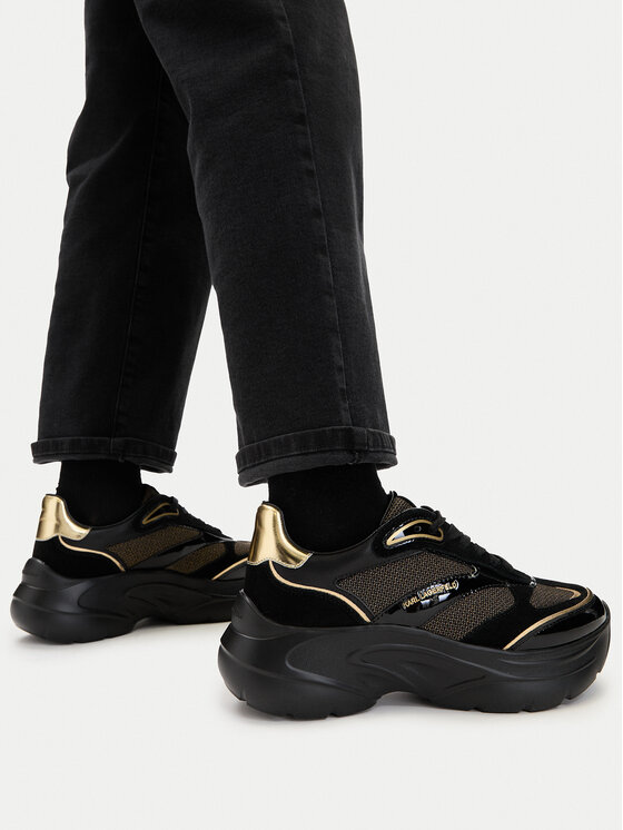 KARL LAGERFELD KARL LAGERFELD Sneakersy Kontour Wedge KL68016 Czarny