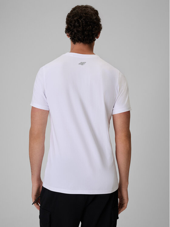 4F 4F T-Shirt NIGHT RUN Biały Slim Fit
