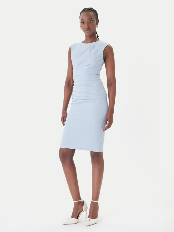 Rinascimento Rinascimento Koktejlové šaty CFC0127683003 Modrá Slim Fit