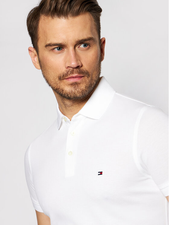 Tommy Hilfiger Tommy Hilfiger Tricou polo 1985 MW0MW17771 Alb Slim Fit