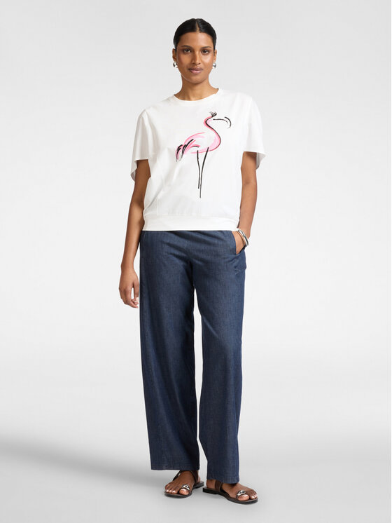 Elena Mirò Elena Mirò T-shirt G005E000333N011 Bianco Boxy Fit