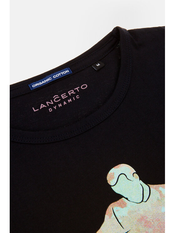 Lancerto Lancerto T-Shirt Lennox TS073221000042 Czarny Regular Fit