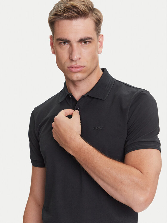 BOSS BOSS Polo majica Paul 50506193 Črna Slim Fit