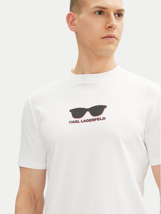 KARL LAGERFELD KARL LAGERFELD T-Shirt 755400 552235 Biały Regular Fit