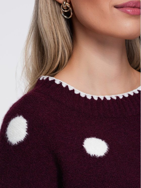 Ombre Ombre Sweter OW-SW-E0021 Bordowy Regular Fit