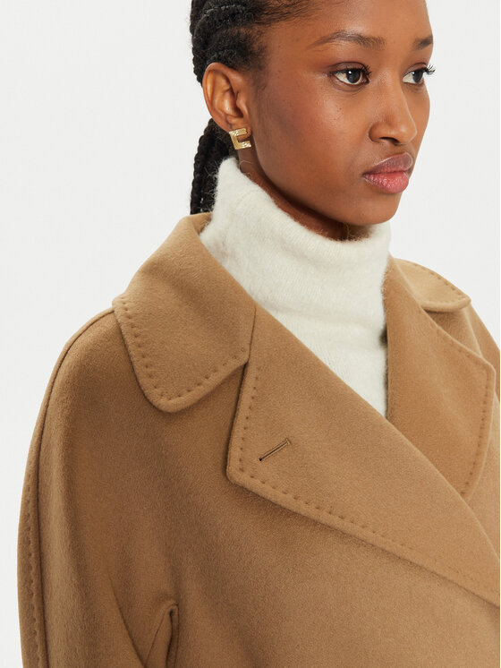 Weekend Max Mara Weekend Max Mara Płaszcz wełniany Cascia 2425016082 Beżowy Regular Fit