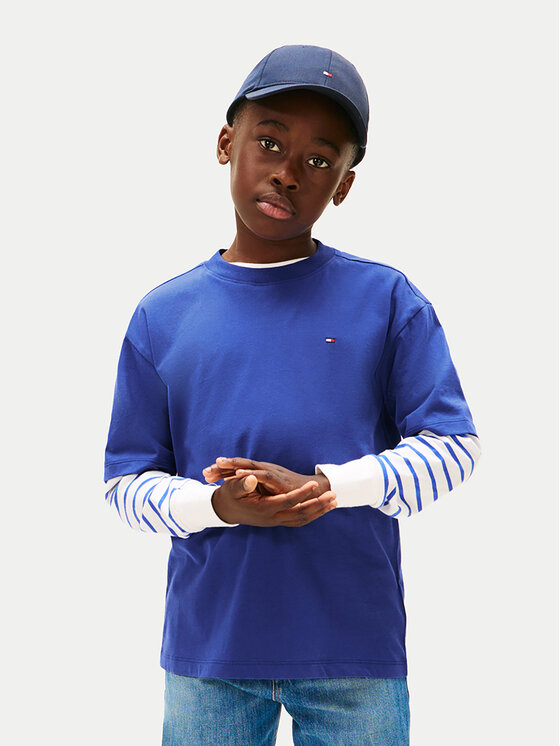 Tommy Hilfiger Tricou Essential Archive KB0KB09646 D Albastru Regular Fit