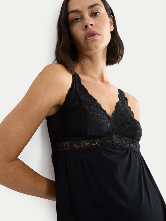 Triumph Triumph Nočna srajca Timeless Sensuality 10227238 Črna Regular Fit